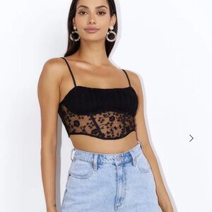 Hello Molly Black Crop Tank